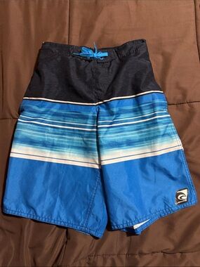 Laguna Boy’s Navy Swim Trunks with Blue Drawstring